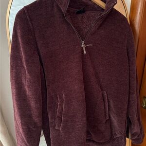 32 Degrees Women's Burgundy Teddy Jacket
